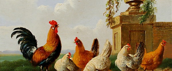 Albertus_Verhoesen_Chickens_and_park_vase Albertus_Verhoesen_Chickens_and_park_vase
